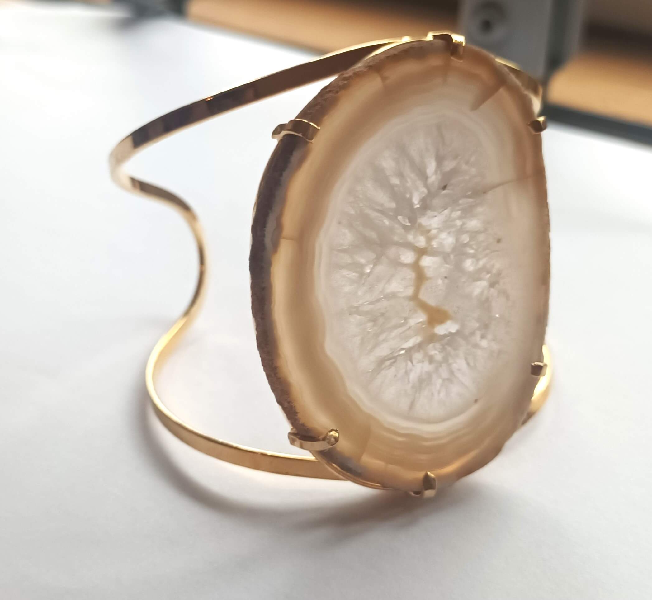 pulsera de ágata natural mezclada con blanco