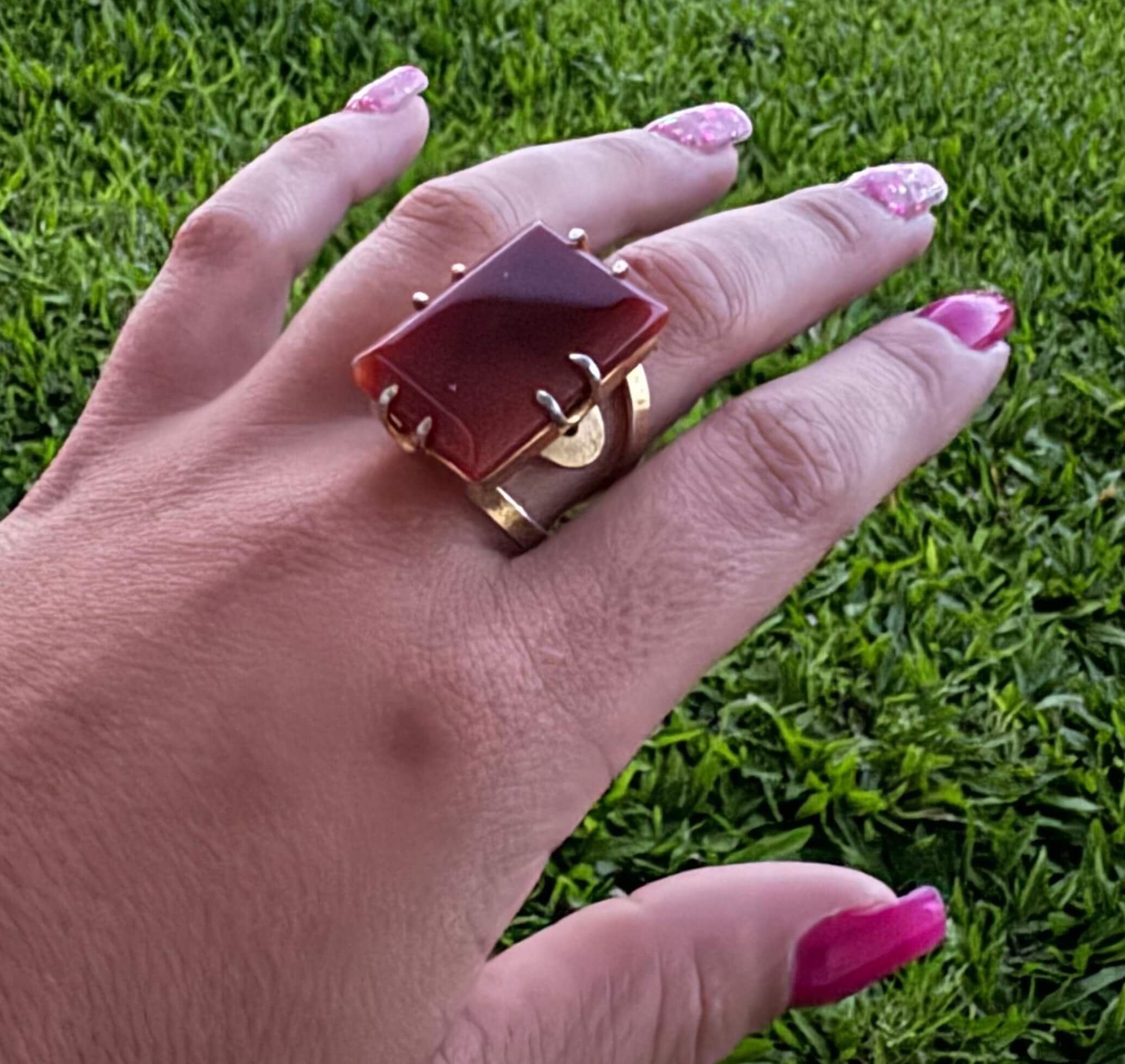 anillo de ágata de fuego