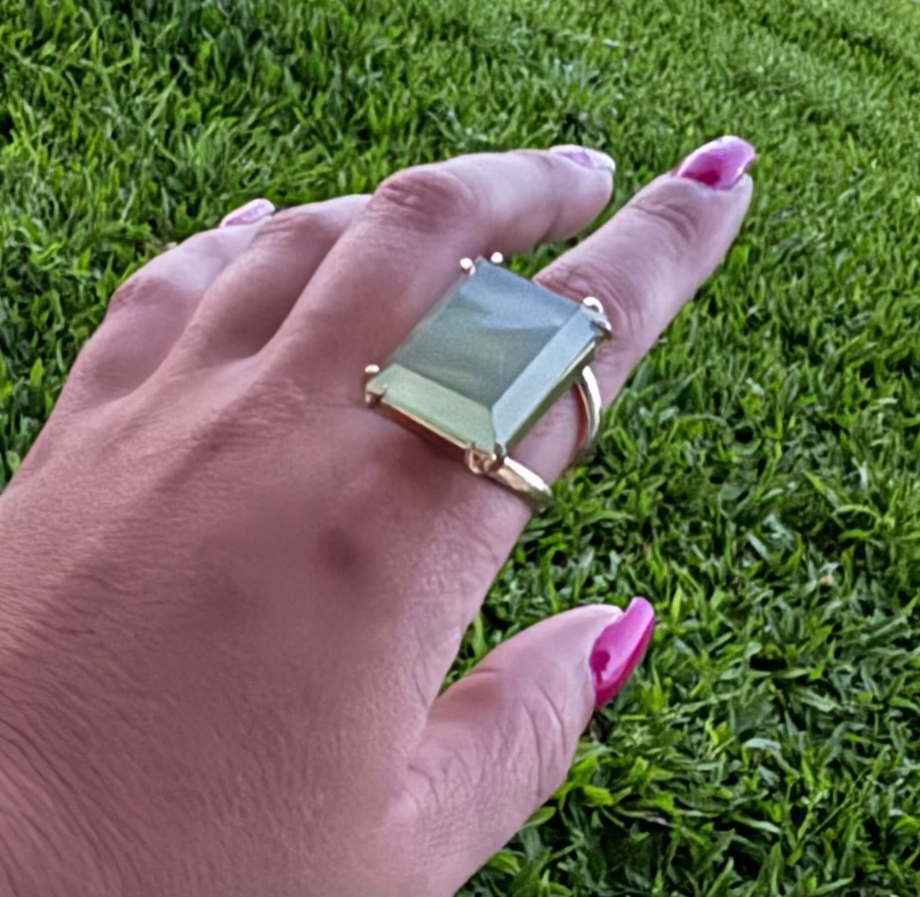 Anillo de ágata verde