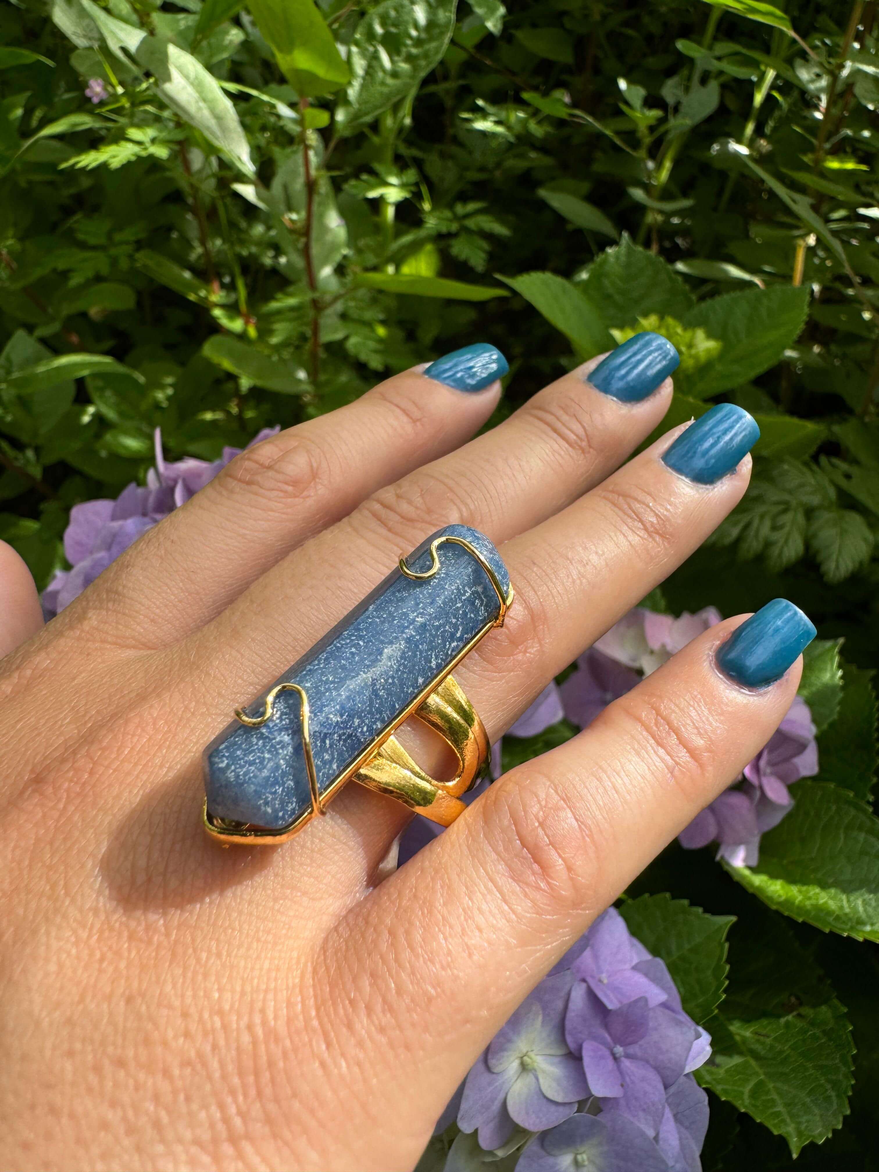 Sodalite prong ring