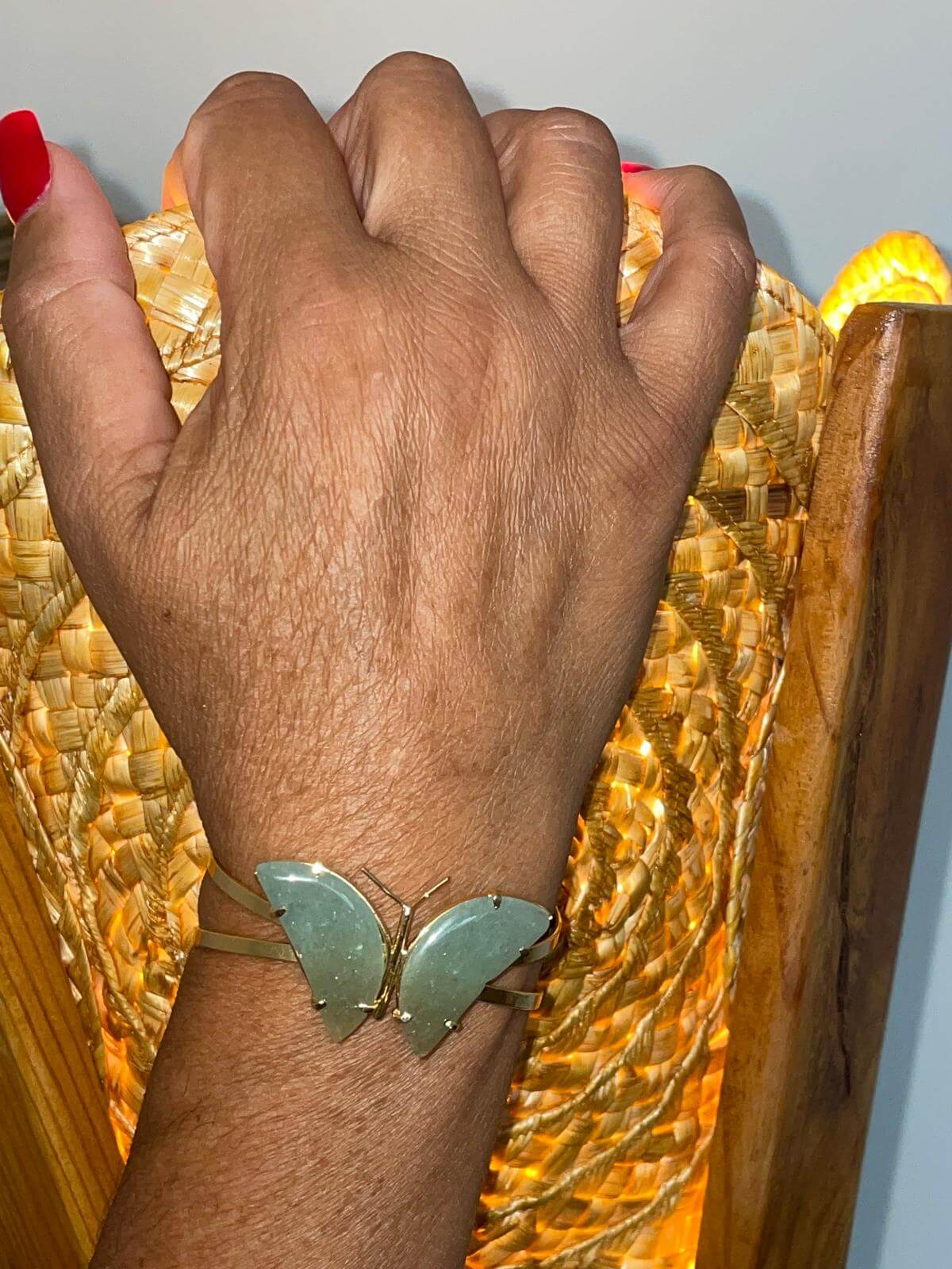 Pulsera Mariposa Cuarzo Verde