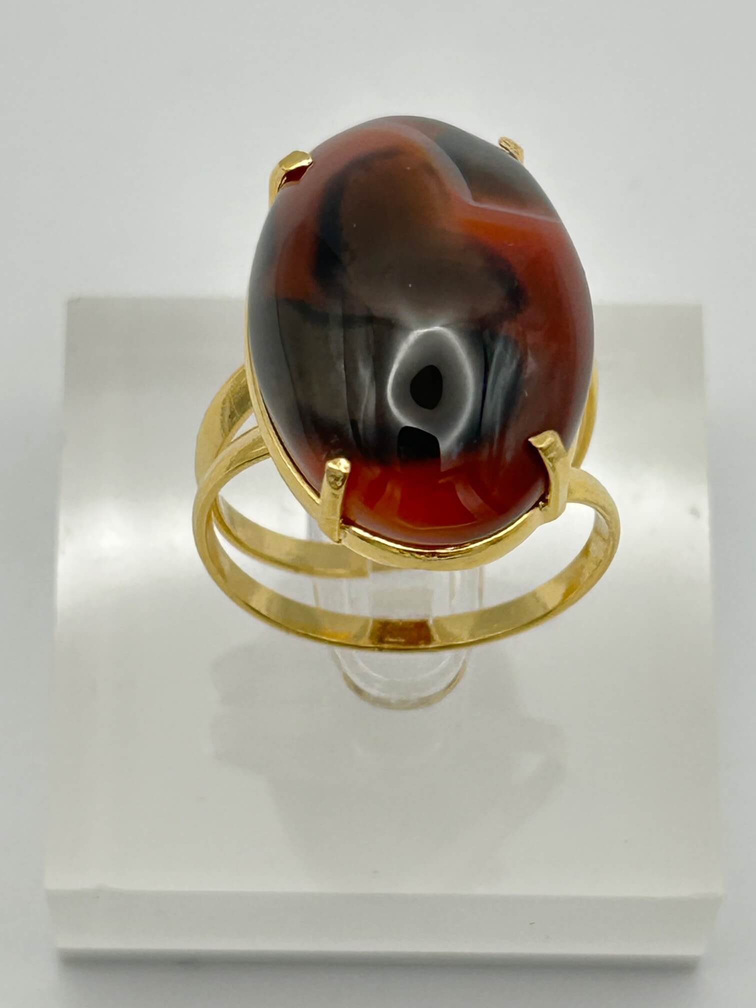 anel agata de fogo