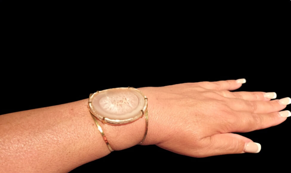 pulsera de ágata natural mezclada con blanco