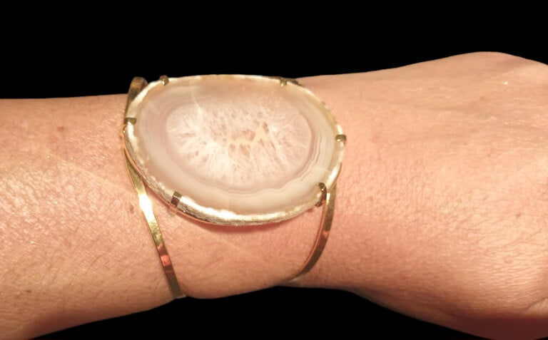 pulsera de ágata natural mezclada con blanco