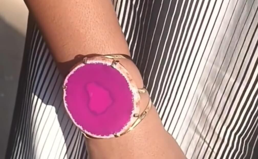 Pulsera de ágata rosa
