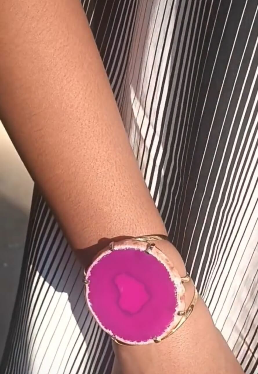 Pulsera de ágata rosa