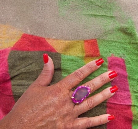 Anillo de ágata rosa