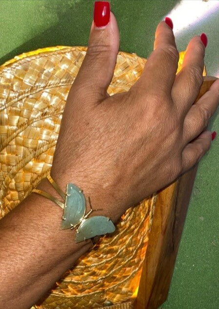 Pulsera Mariposa Cuarzo Verde