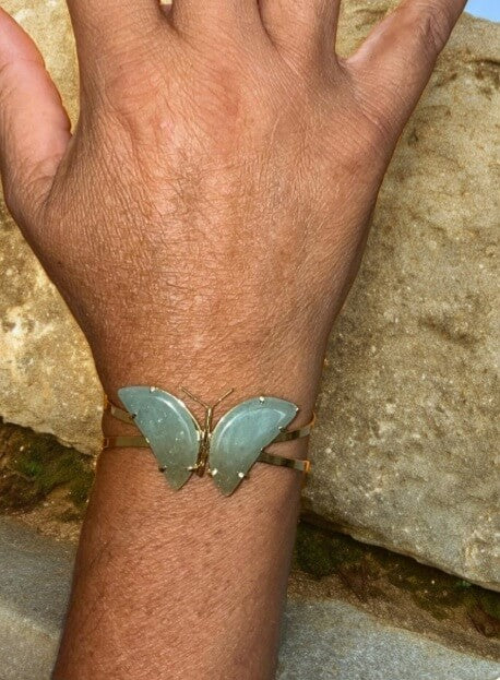 Pulsera Mariposa Cuarzo Verde