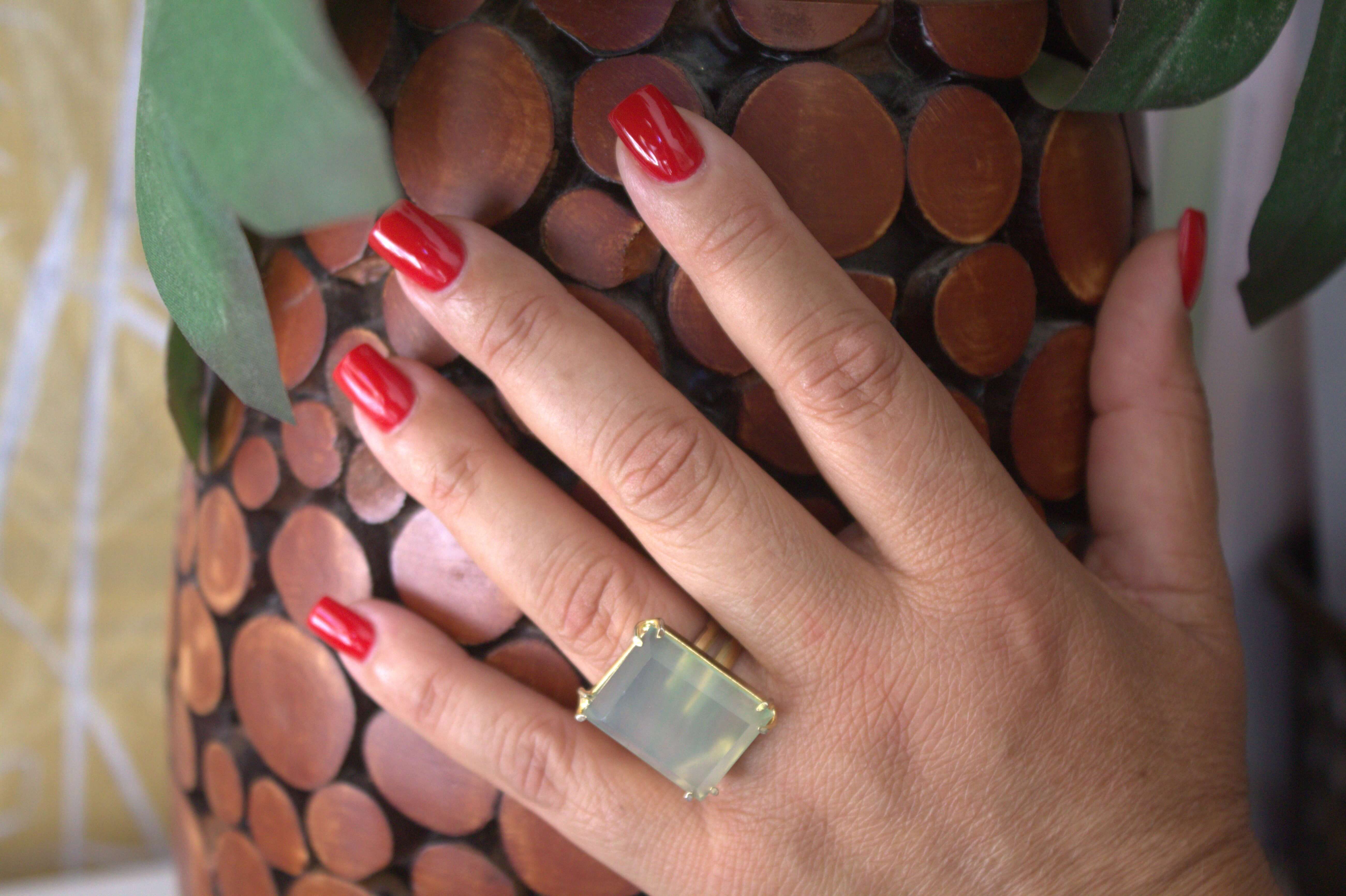 Anillo de ágata verde
