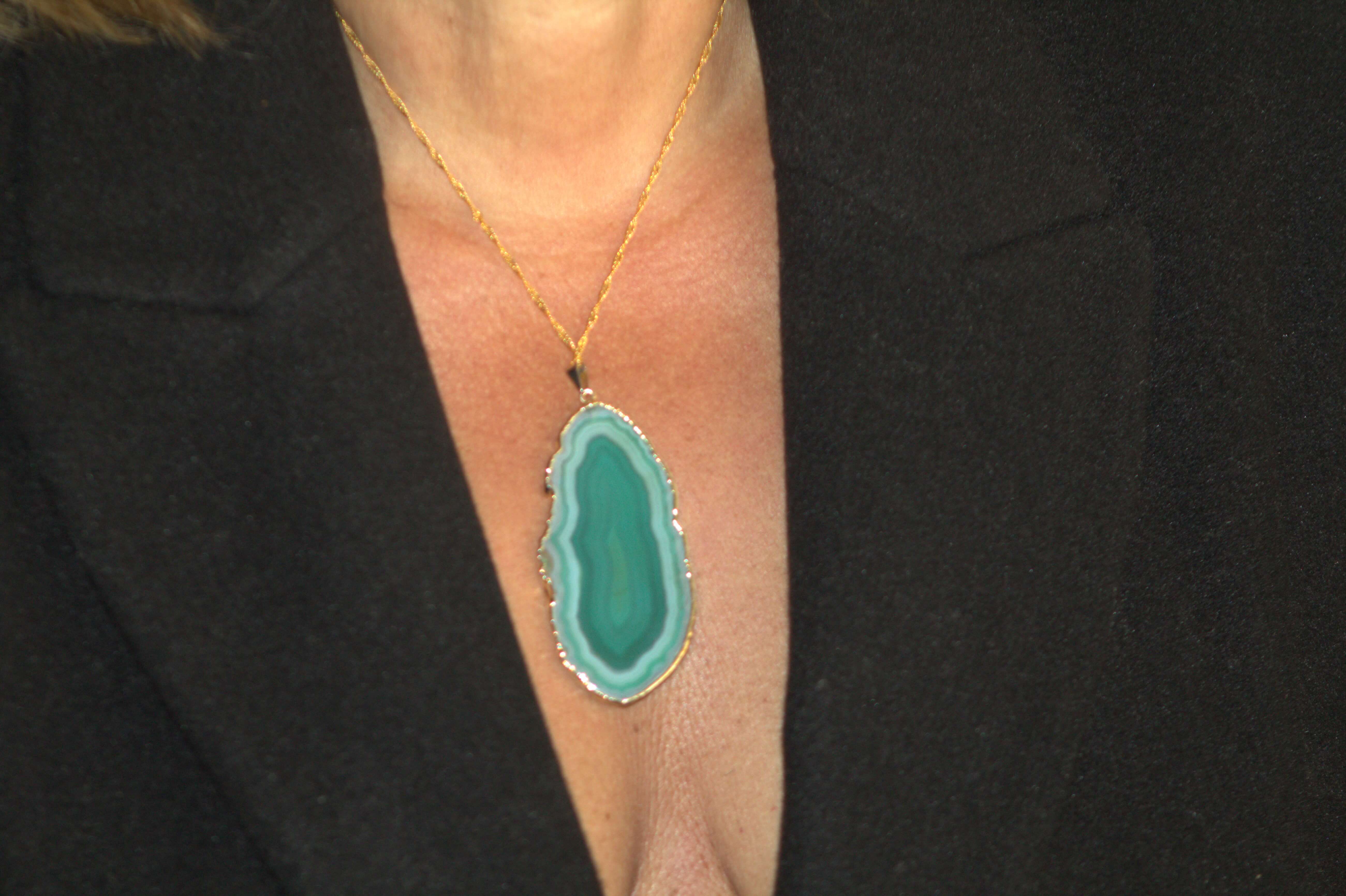collar de ágata verde mixta