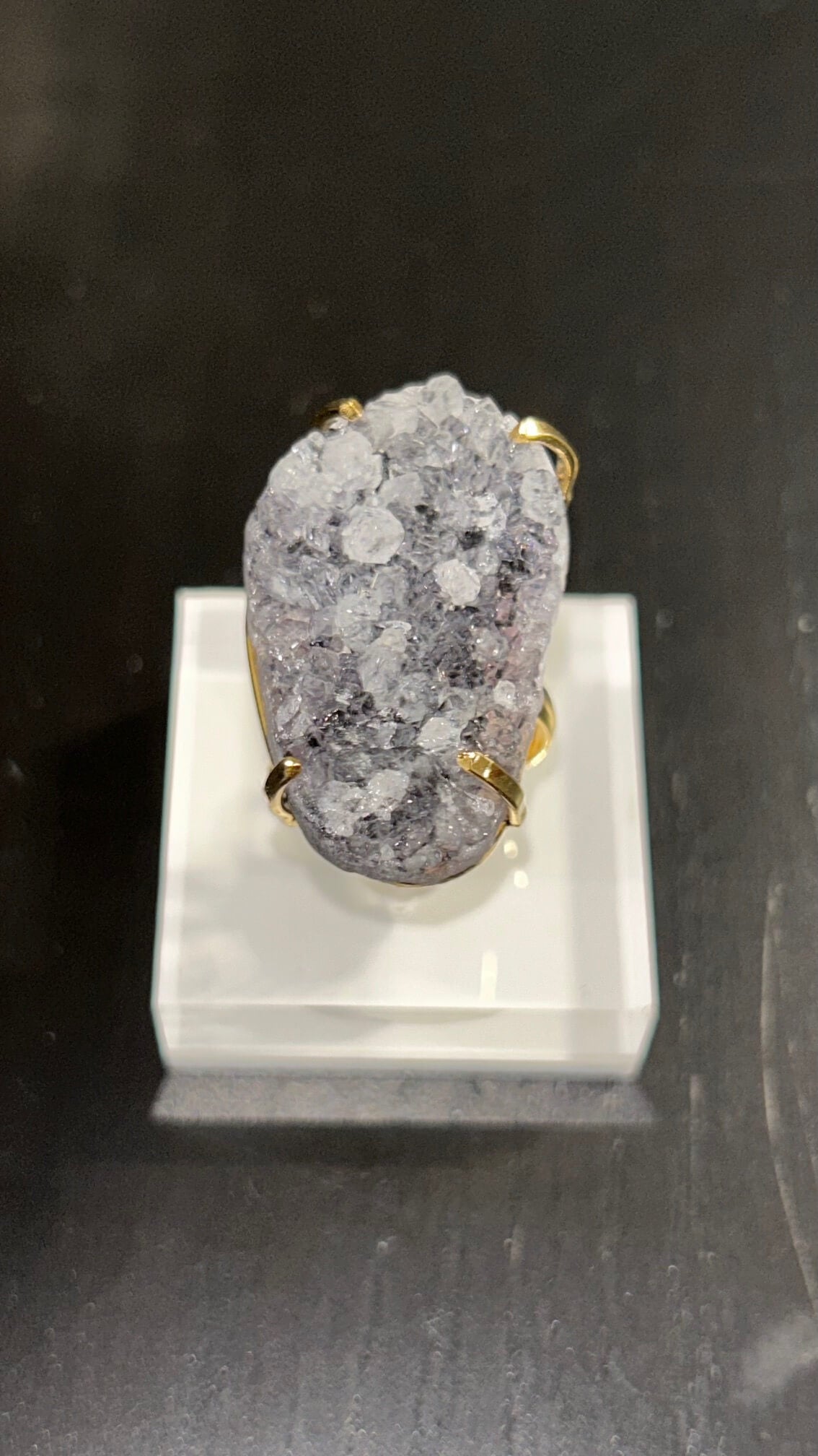 anel drusa de ametista