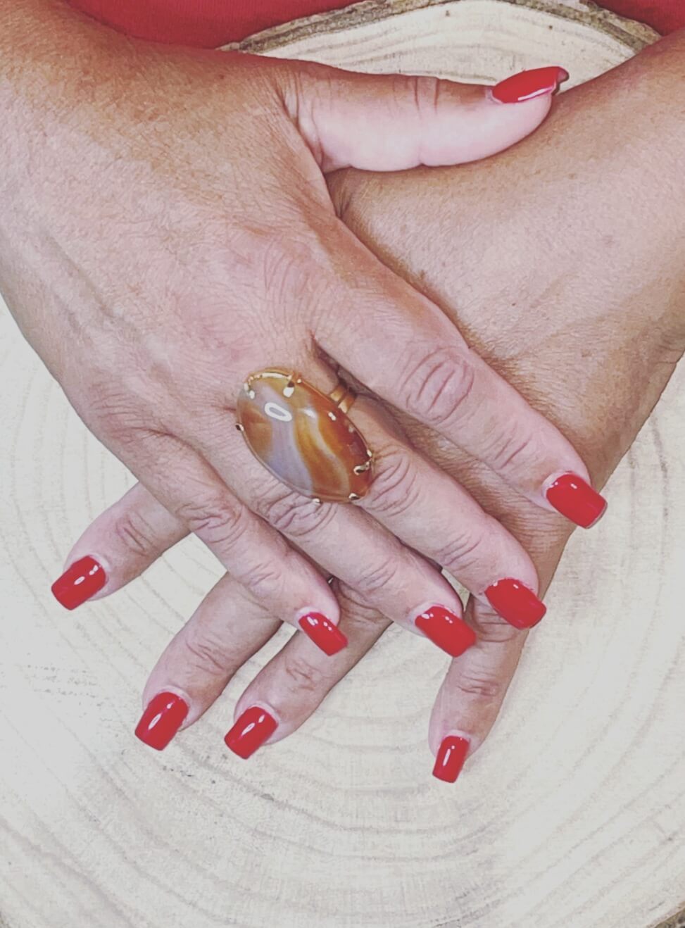 anillo de ágata natural