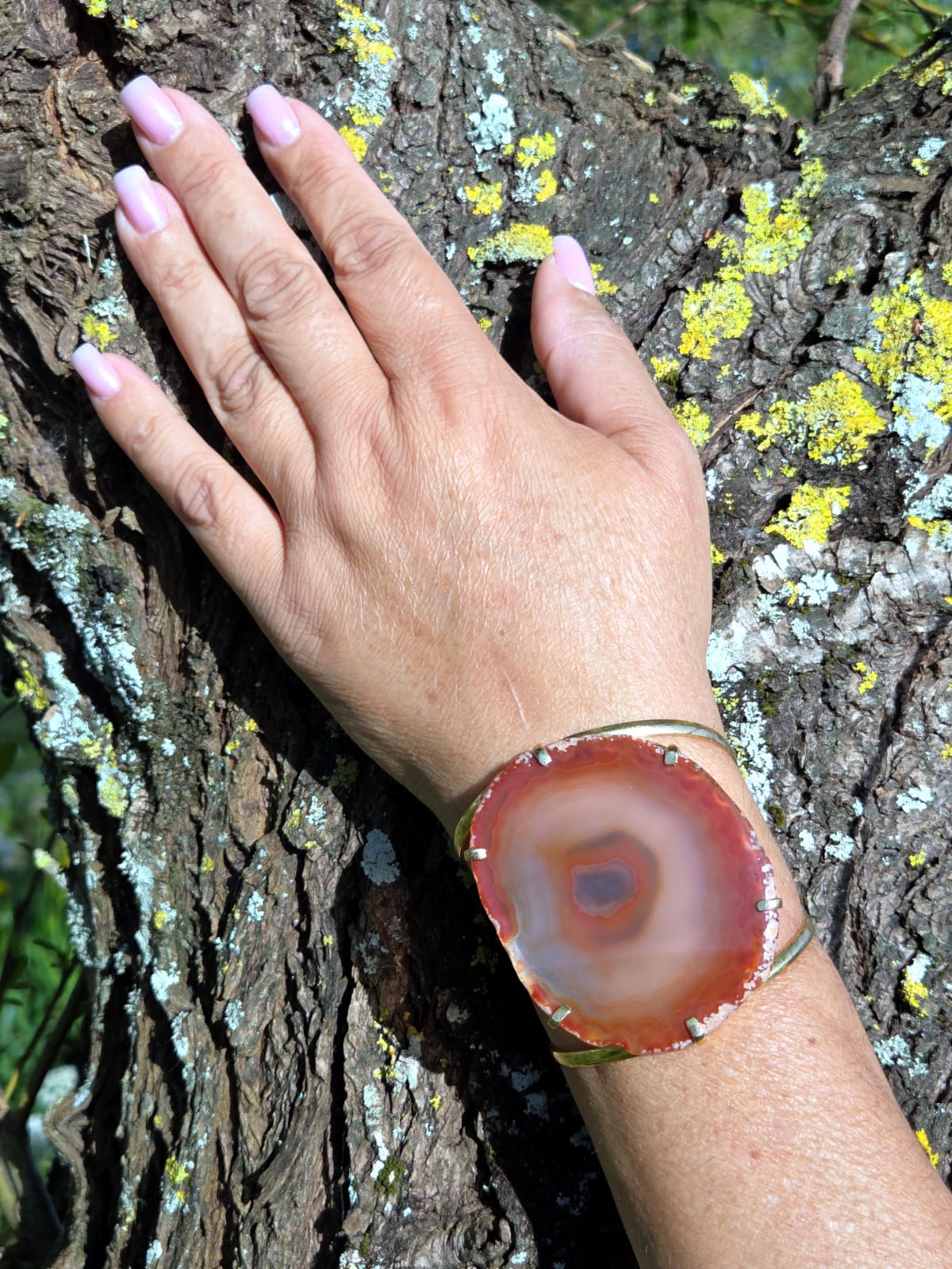 bracelete em agata de fogo