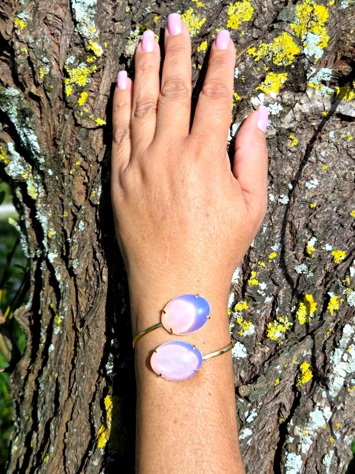 bracelete 2 pedras lua