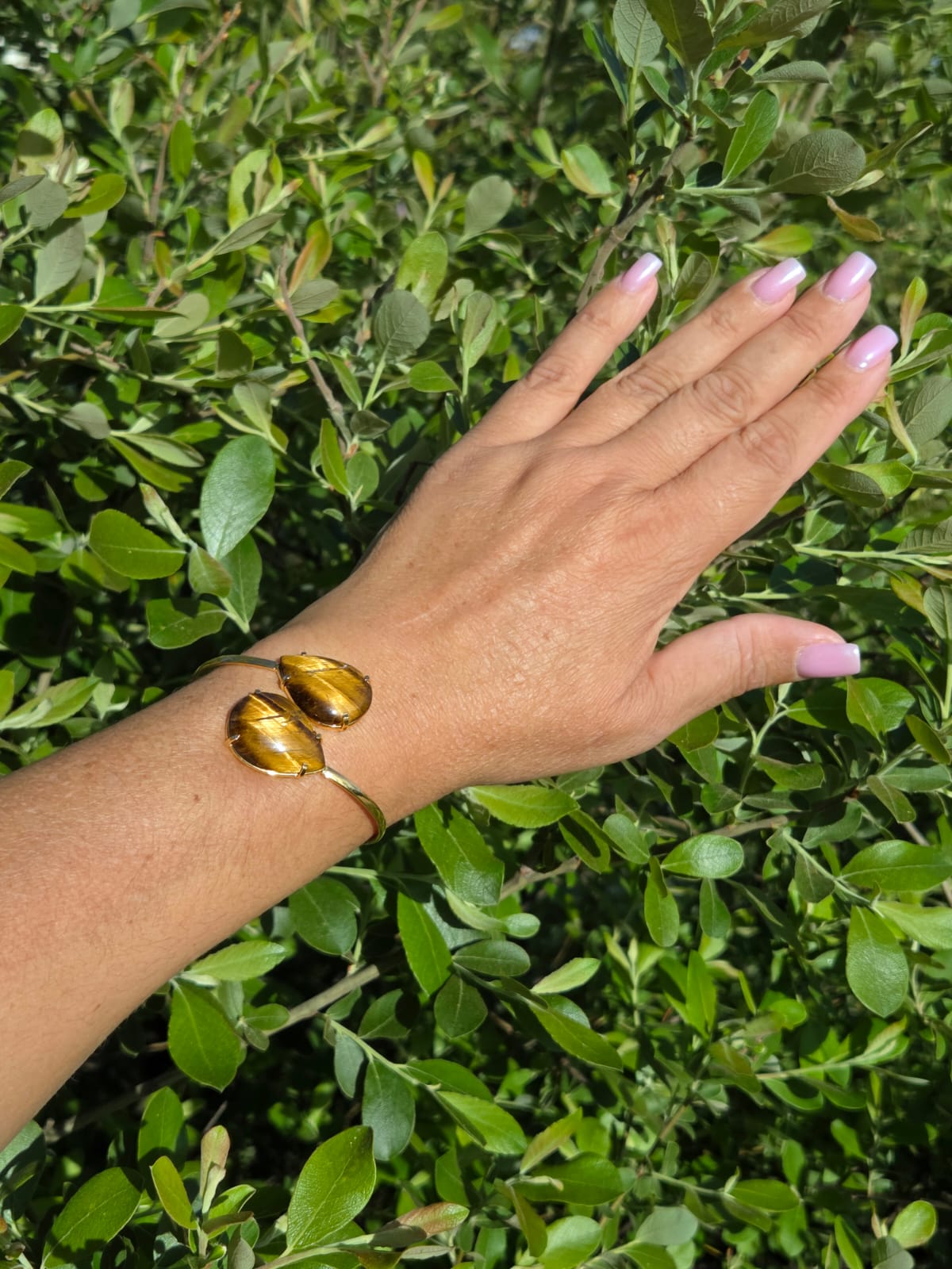 bracelete 2 pedras olho de tigre